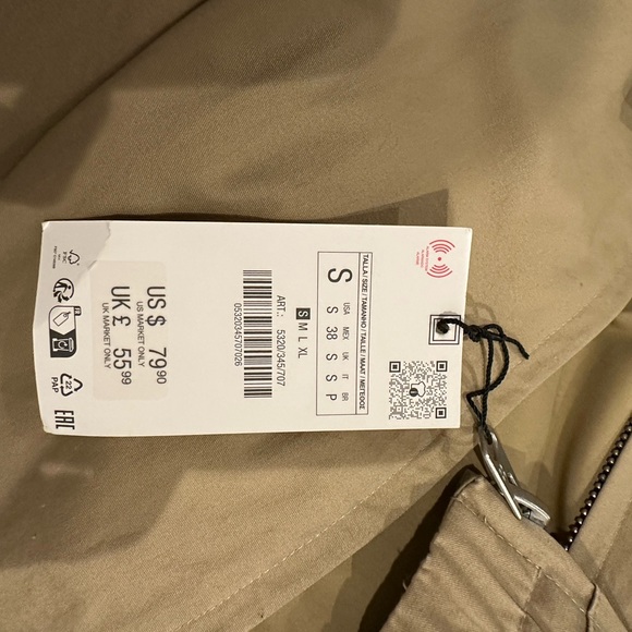 Zara Tan Jacket with Victory Circle Club Patch - Picture 3 of 3